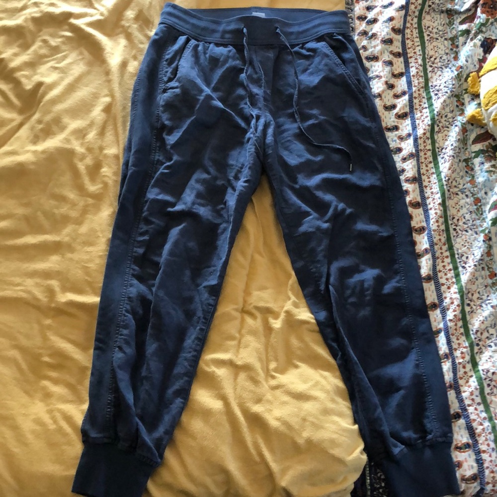 Navy joggers.